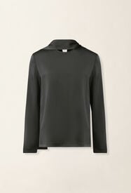Fabiana Filippi Enver satin top, charcoal Charcoal TPD226F682M4650000