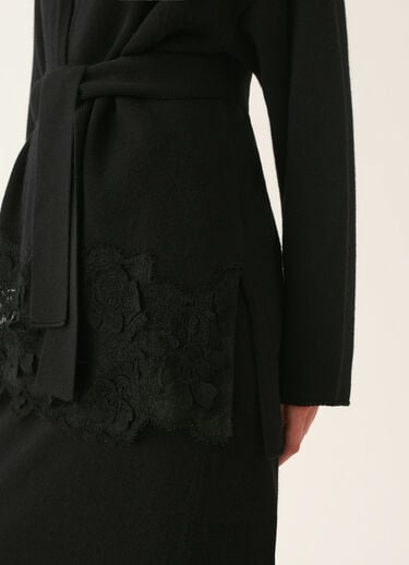 Fabiana Filippi Platinum cardigan with lace hem, black Black MAD226F496M4460000