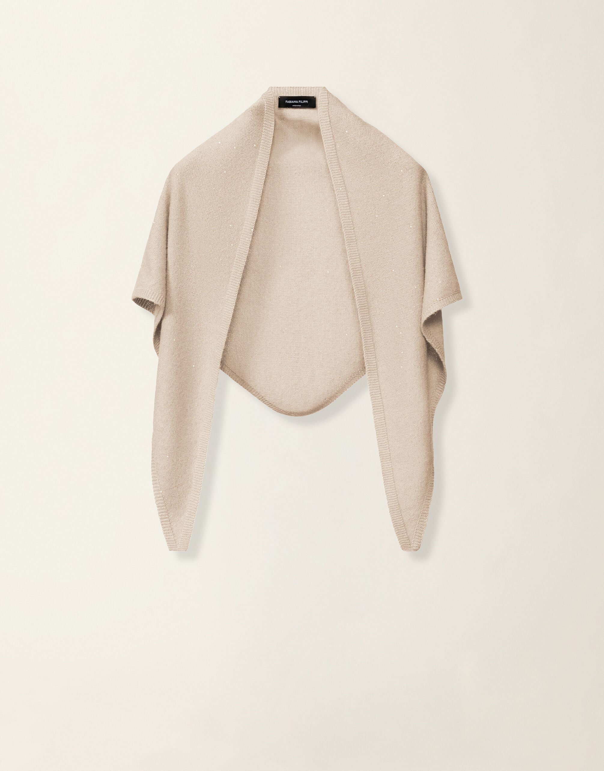 Fabiana Filippi Écharpe triangle en laine et soie avec paillettes, cachà Cachà SAD216A881D2960000