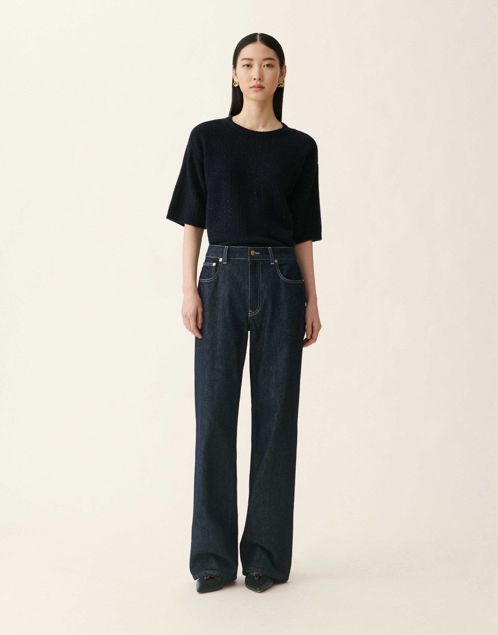 Fabiana Filippi Pantalon denim barrel, bleu adouci Bleu adouci PAD216F347M2770000