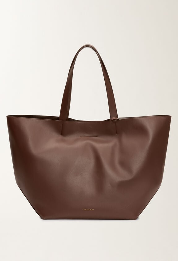 Fabiana Filippi Eclissi smooth nappa leather tote bag, ebony BROWN BGD215A906L8020000