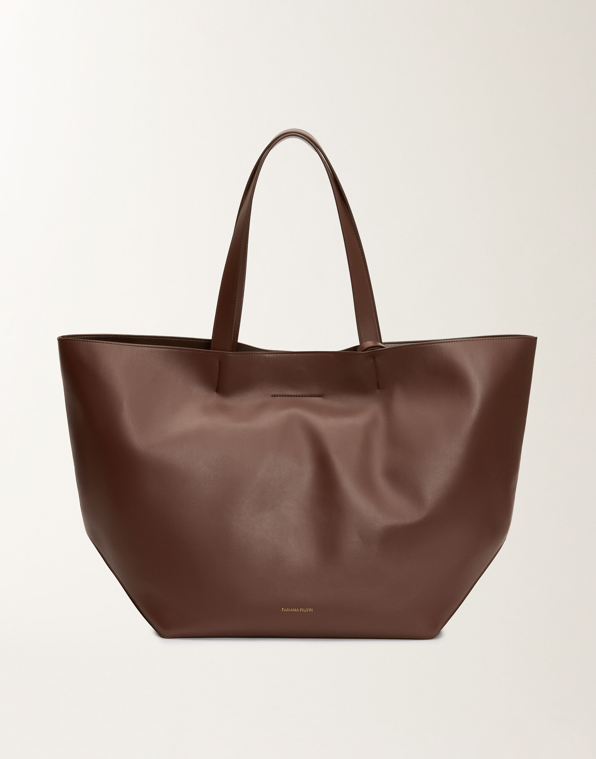 Fabiana Filippi Eclissi smooth nappa leather tote bag, ebony BROWN BGD215A906L8020000