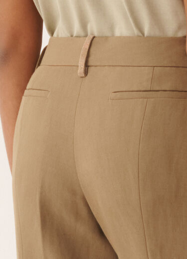 Fabiana Filippi Pantalone in fluido di lino e viscosa, fango FANGO PAD276F805M1500000