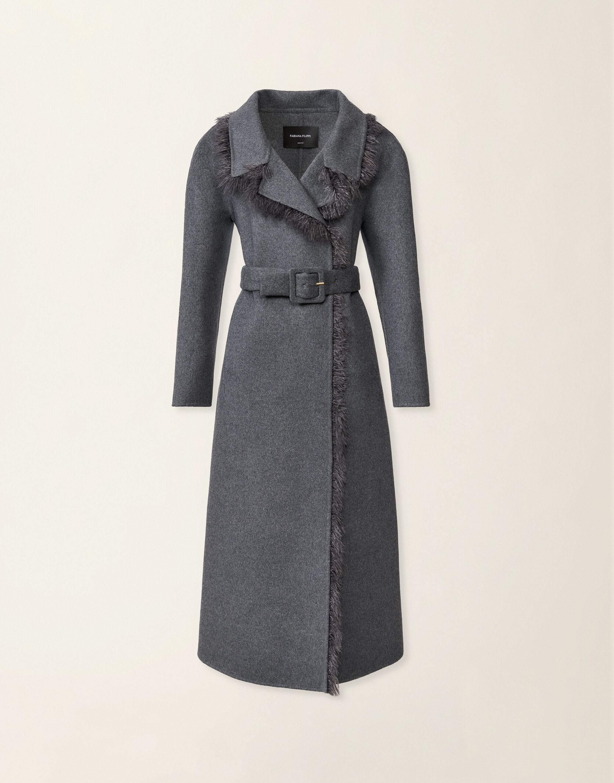 Fabiana Filippi Short wool and cashmere double coat, lead Lead CTD226F206M3840000