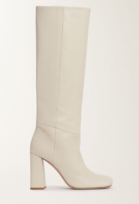 Fabiana Filippi Nappa leather heeled high boots, butter WHITE ASD215A810L8330000