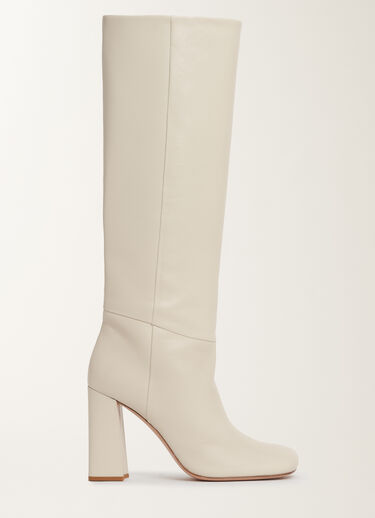 Fabiana Filippi Nappa leather heeled high boots, butter WHITE ASD215A810L8330000