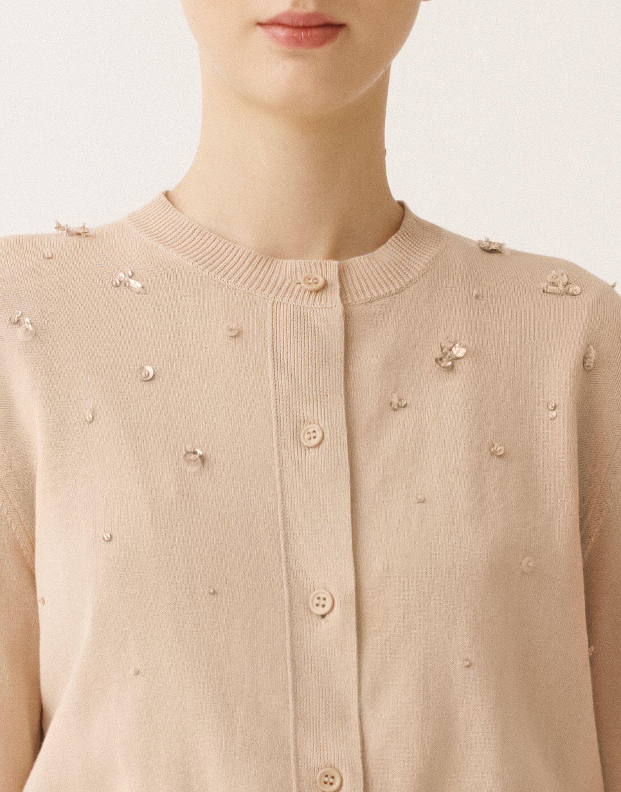 Fabiana Filippi Cotton cardigan, sand SAND MAD275F543L3350000
