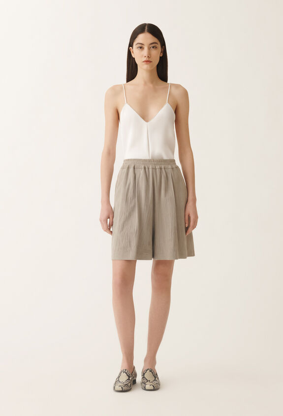 Fabiana Filippi プリーツ スエード ショートパンツ（クレイ） クレイ PLD275F760D8620000