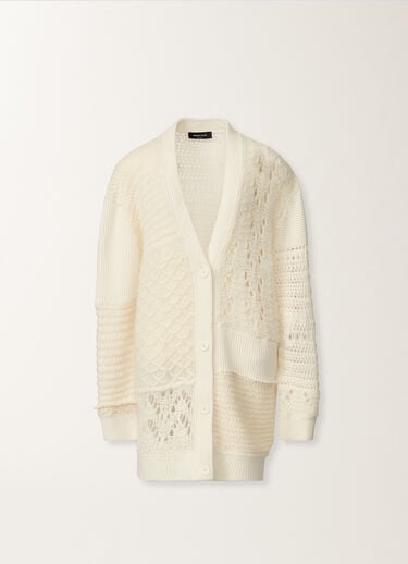 Fabiana Filippi Cardigan in Platinum and mohair, raffia White MAD225F523L7130000