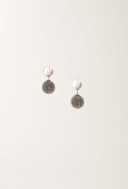Fabiana Filippi Double ball earrings in plexi and filo diamante, smoke Gray BXD266A862M0230000