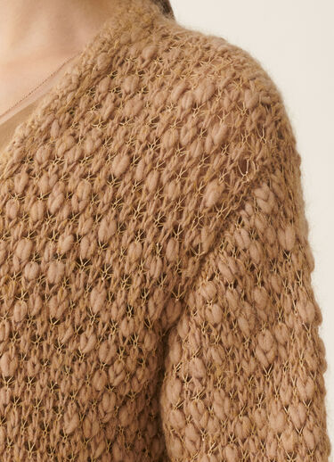 Fabiana Filippi Bouclé and micro-sequin cardigan, rattan Rattan MAD226F481M3690000