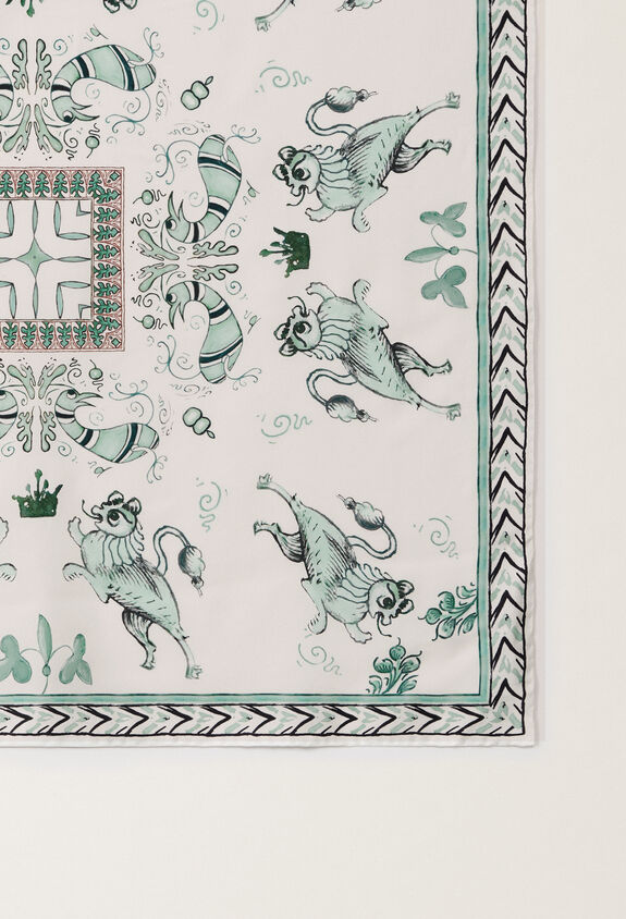 Fabiana Filippi Tuch aus Seiden-Twill mit Print Picta, wassergrün GRÜN SAD275A015L4050000