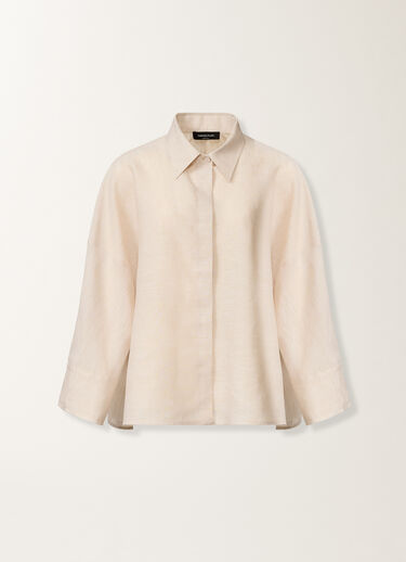 Fabiana Filippi Camicia cropped in tela di lino, naturale NATURALE CAD276F309M1610000