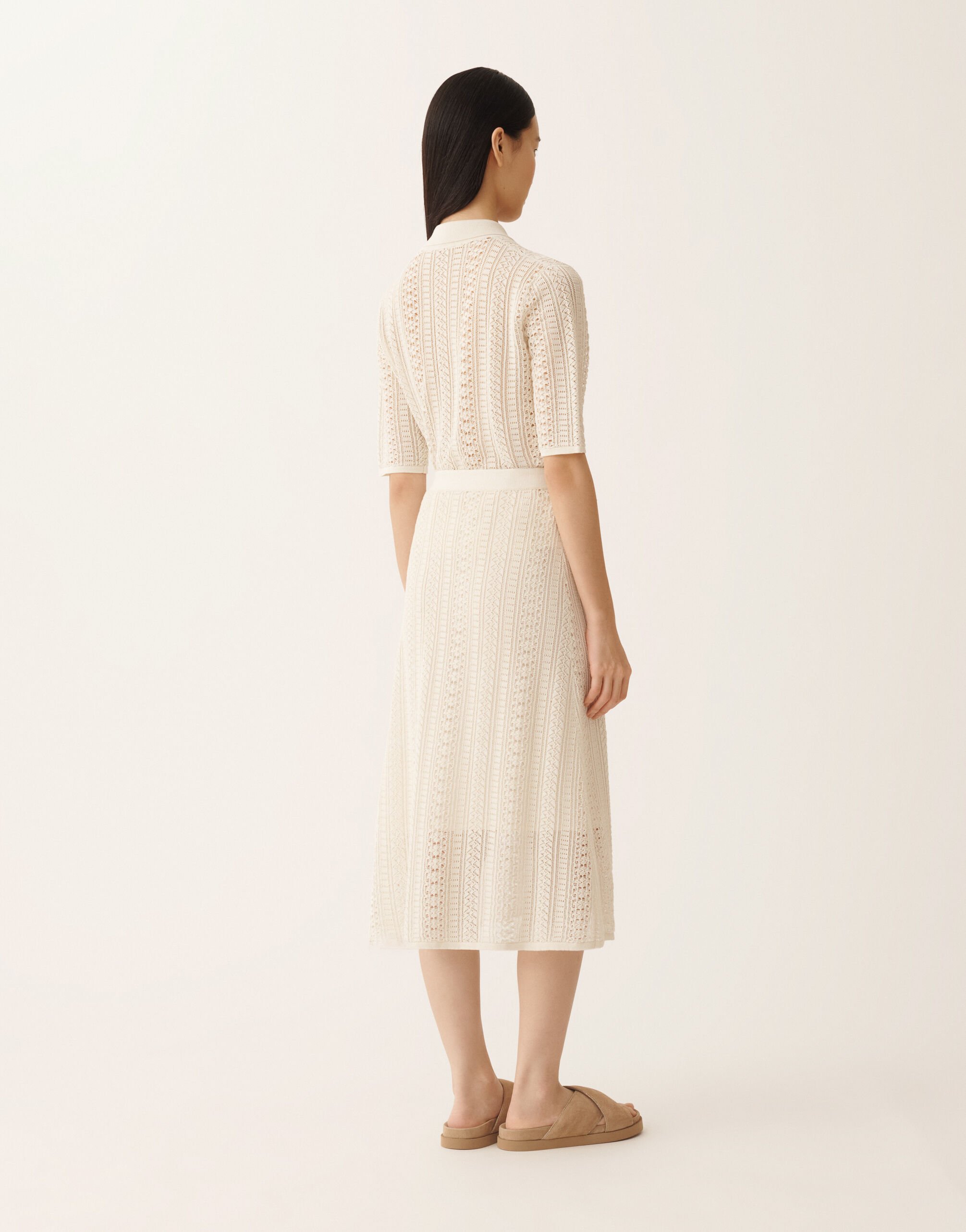 Gonna in cotone organico con viscosa brillante, burro Fabiana Filippi Gonna in cotone organico con viscosa brillante, burro BURRO GND276F814M1320000