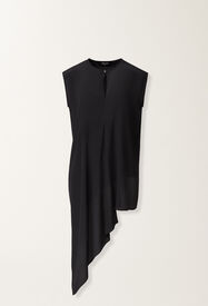 Fabiana Filippi Asymmetrical top in midnight blue crepe de chine Blue TPD266F288D9430000