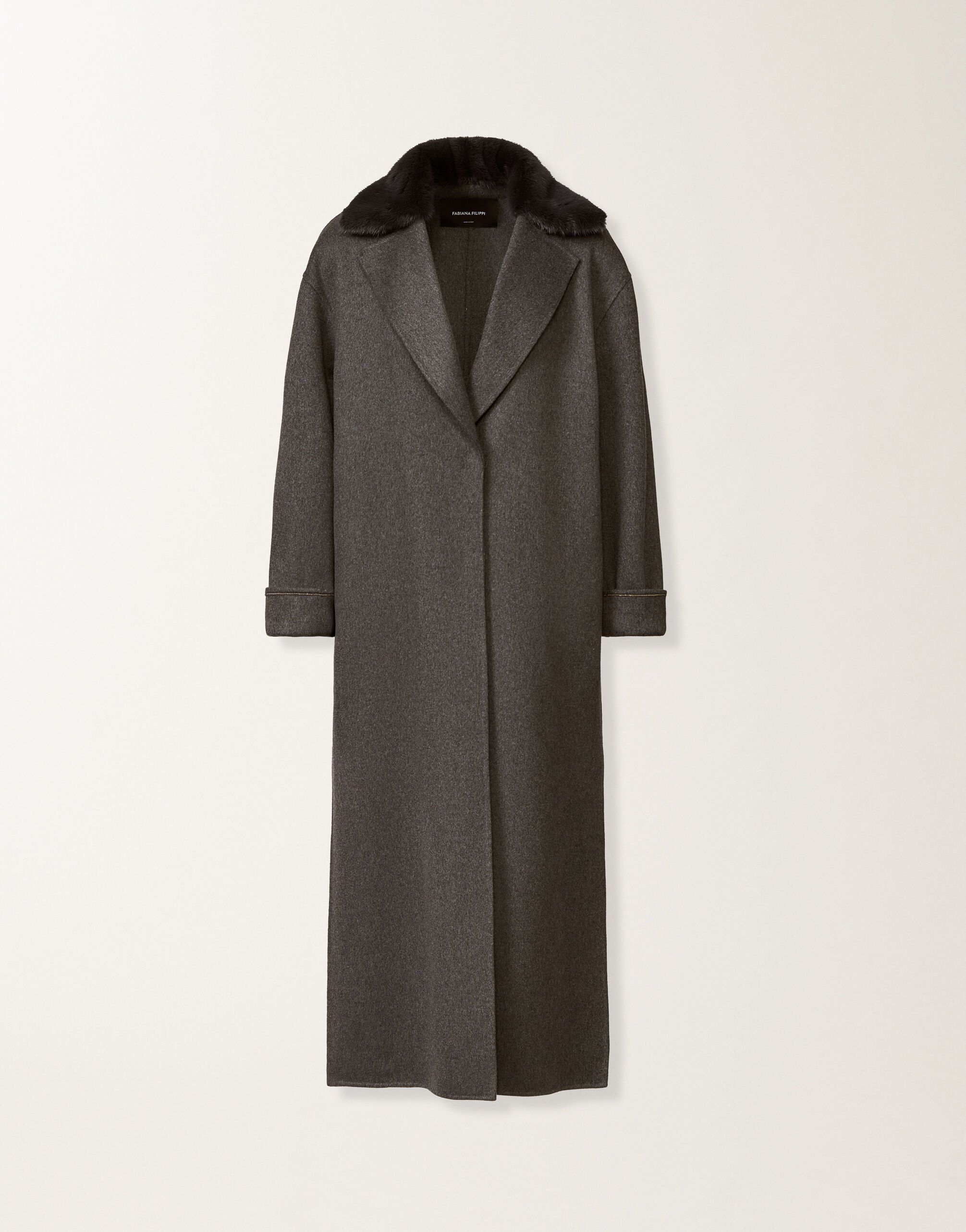 Fabiana Filippi Double-faced cashmere coat, slate Grey CTD225F673L6350000