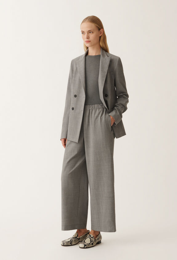Fabiana Filippi Cool wool double-breasted jacket, melange rock GREY GCD265F227L2960000
