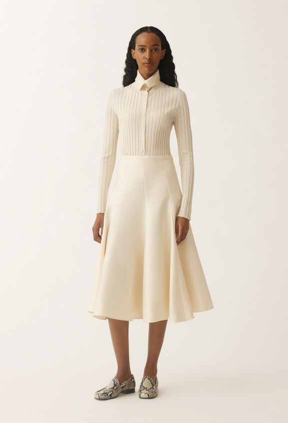 Fabiana Filippi Cotton and silk mikado skirt, vanilla VANILLA GND275F840D7870000