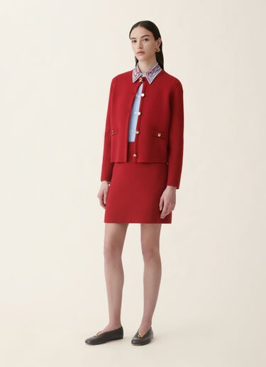 Fabiana Filippi Minigonna in lana merino, rosso Rosso GND216F325D4620000