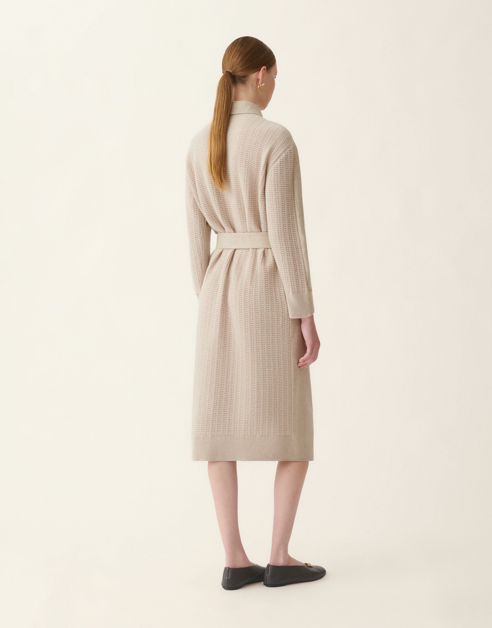 Fabiana Filippi Flannel safari dress, greige Greige ABD226F583M4270000