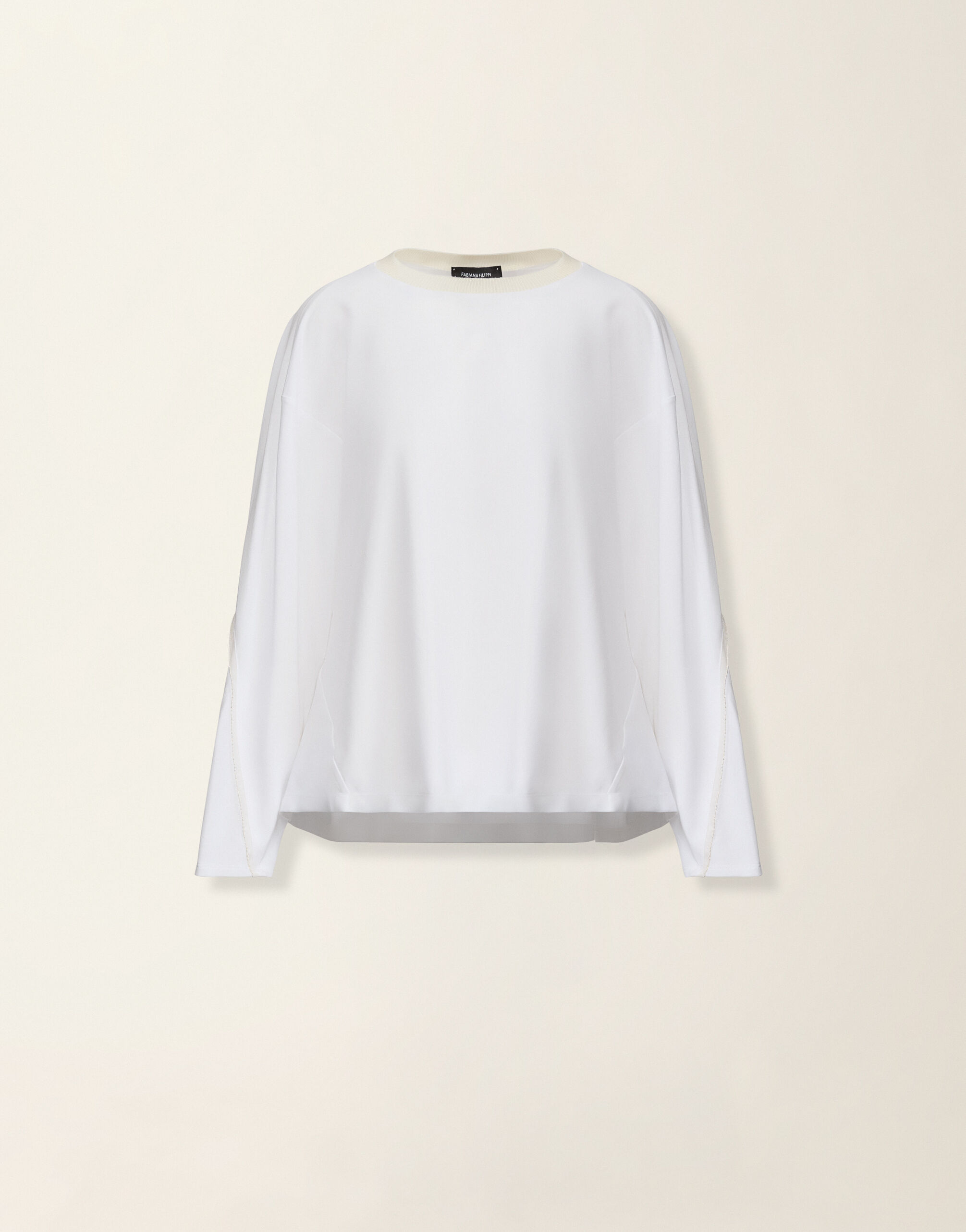 Cotton jersey T-shirt, optical white Fabiana Filippi Cotton jersey T-shirt, optical white Optical white JED216F118L9020000