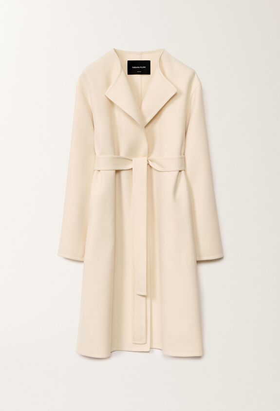 Fabiana Filippi Double wool coat, vanilla WHITE CTD265F243D8040000