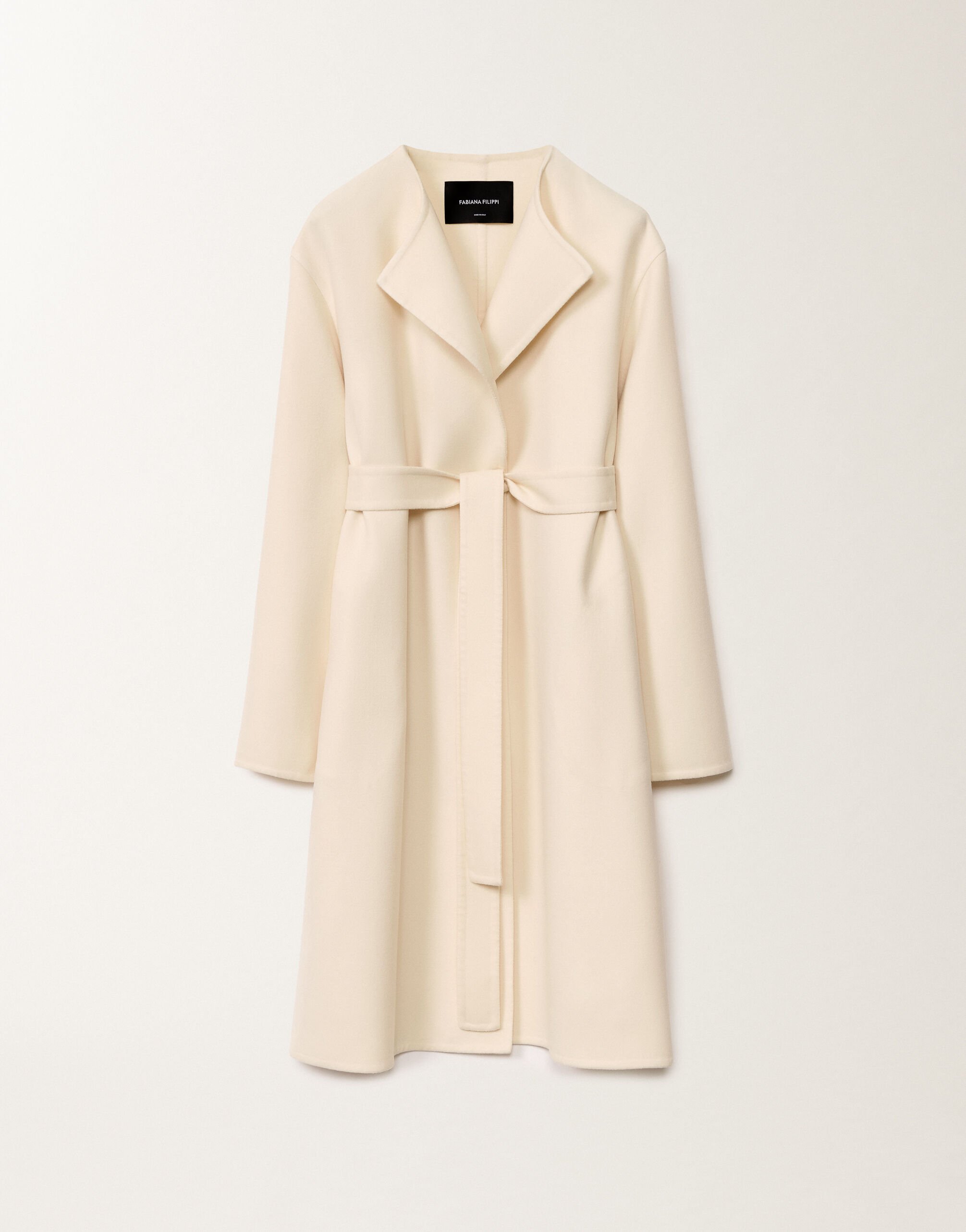 Fabiana Filippi Double wool coat, vanilla WHITE CTD265F243D8040000