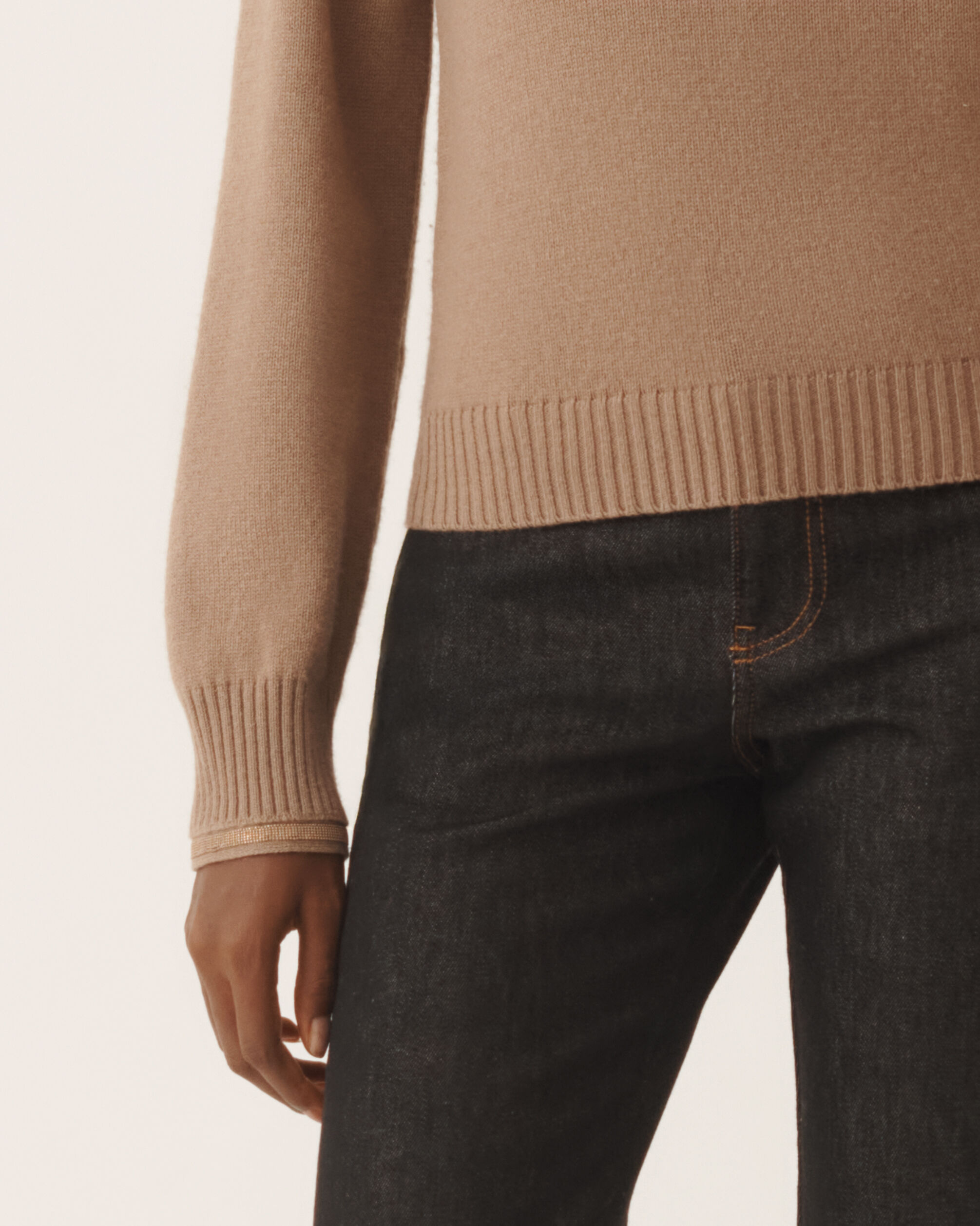 Fabiana Filippi Pullover in Platin, Rinde Braun MAD225F465L5170000
