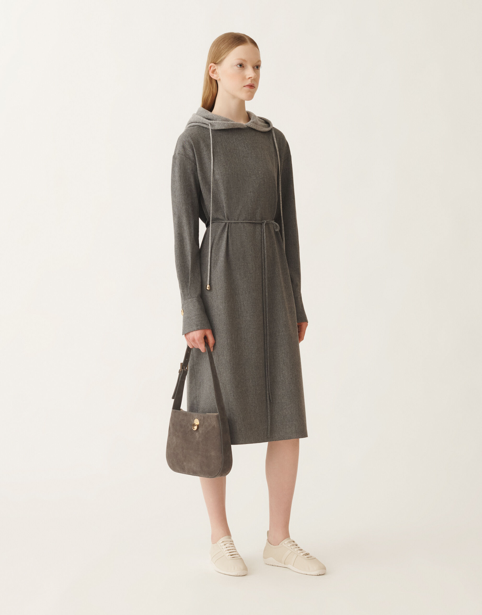 Fabiana Filippi Dress in flannel, rock Grey ABD225F599L6750000