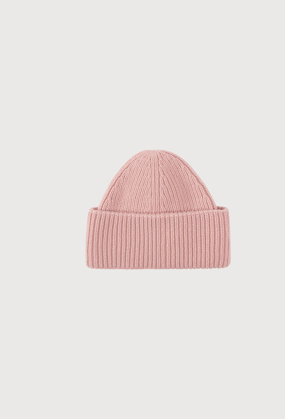 Chapeaux et Gants Bonnet en tricot côtelé, rose moyen pour Femme