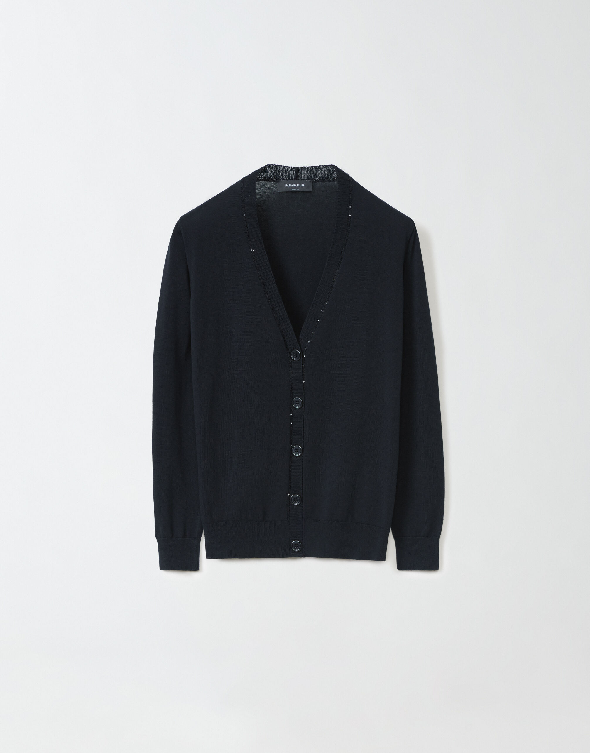 Organic cotton cardigan black Knitwear for Women Fabiana Filippi