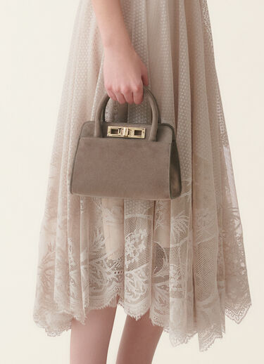 Fabiana Filippi Petit sac à main en daim, moka meringue Moka meringue BGD216A853M5000000