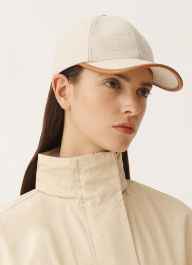 Fabiana Filippi Canvas and leather baseball cap, tan BROWN SAD265A807L2070000