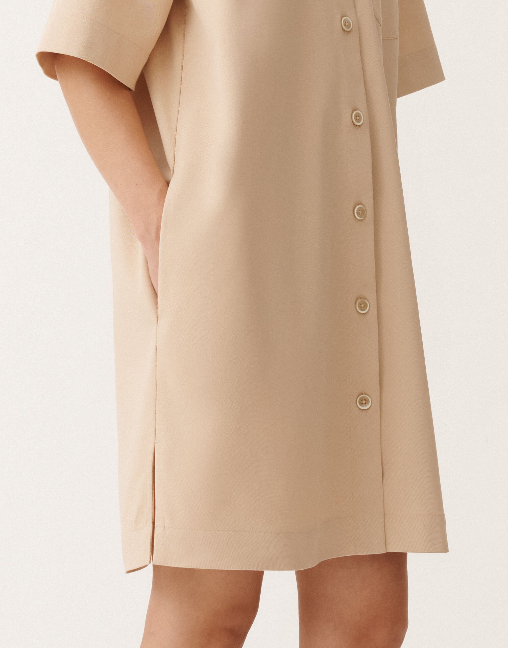 Fabiana Filippi Cotton gabardine mini dress, sand BROWN ABD265F229L1920000