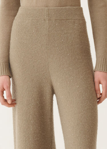 Fabiana Filippi Hose aus Wolle und Seide mit Pailletten, Oliv Braun PAD215F391D2960000