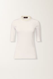 Fabiana Filippi Jersey T-Shirt, Butterfarbe Weiß JED215F129L5810000