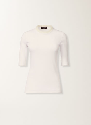 Fabiana Filippi Jersey T-Shirt, Butterfarbe Weiß JED215F129L5810000