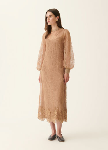 Embroidered lace dress, rattan Fabiana Filippi Embroidered lace dress, rattan Rattan ABD226F599M4340000