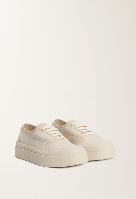 Fabiana Filippi Canvas and nappa leather sneakers, putty WHITE ASD265A961L2710000