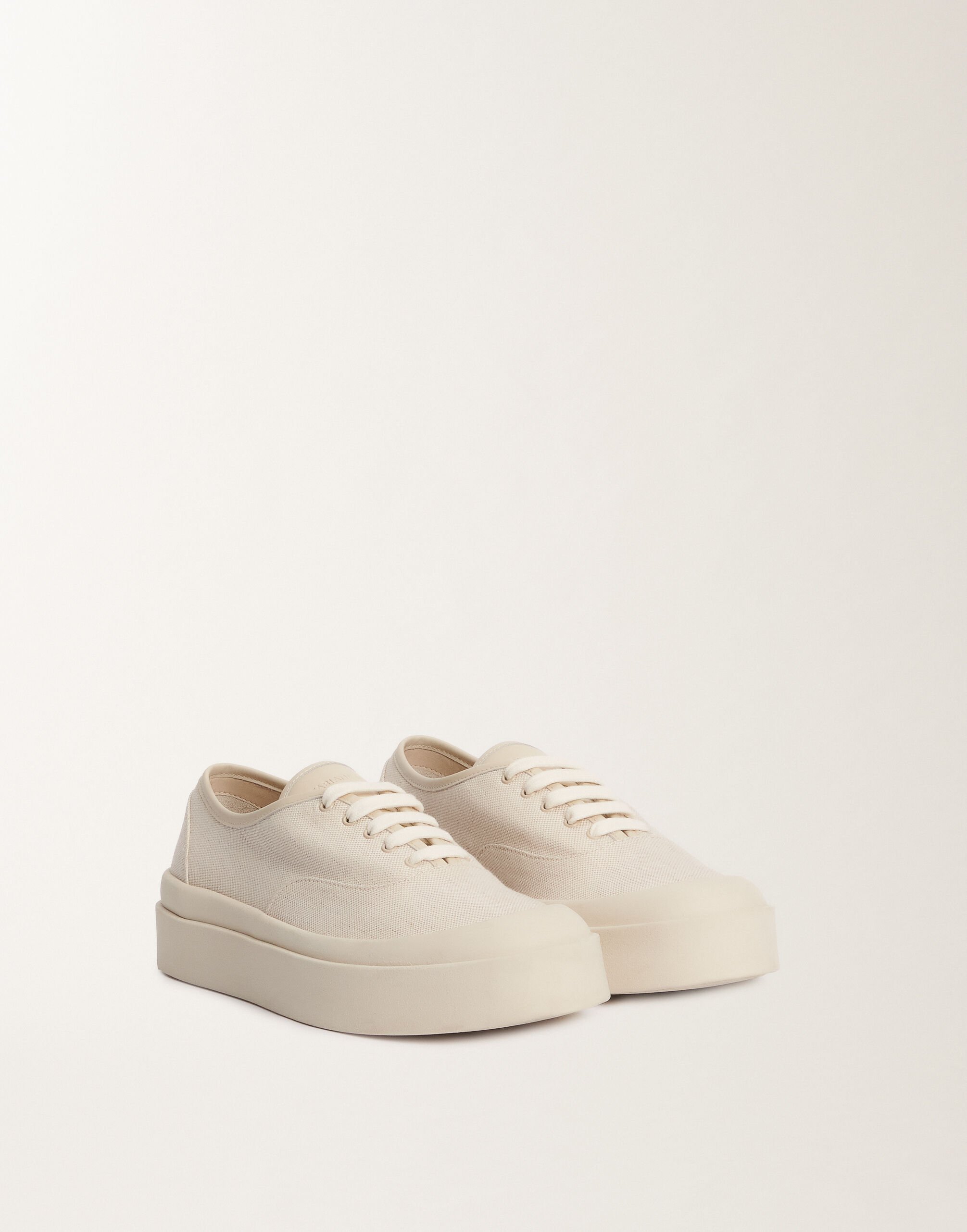 Fabiana Filippi Canvas and nappa leather sneakers, putty WHITE ASD265A961L2710000