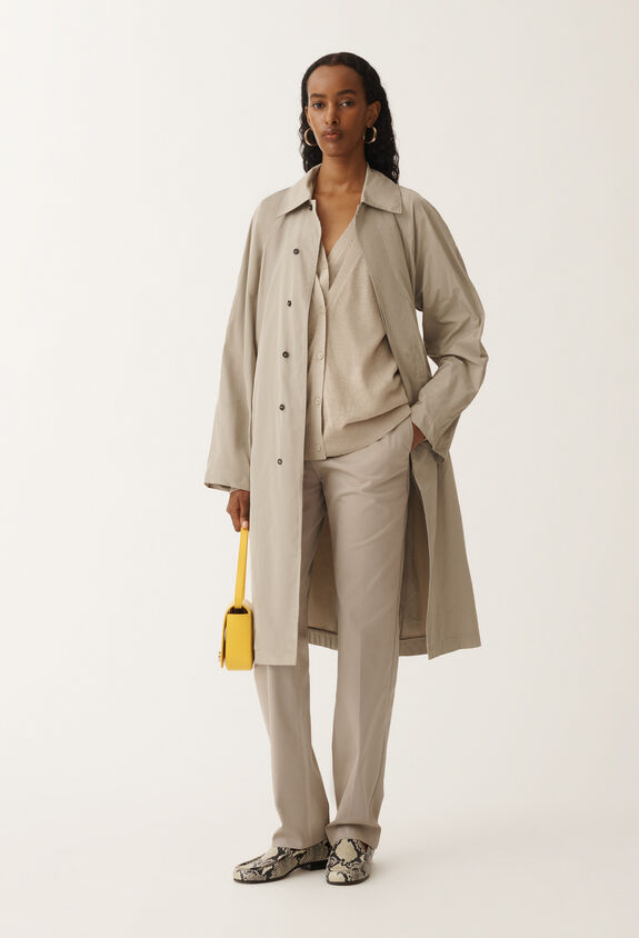 Fabiana Filippi Micro faille trench coat, clay CLAY CTD275F272L3370000