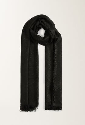 Fabiana Filippi Cashmere blend scarf with sequins, black BLACK SAD215A881L8000000