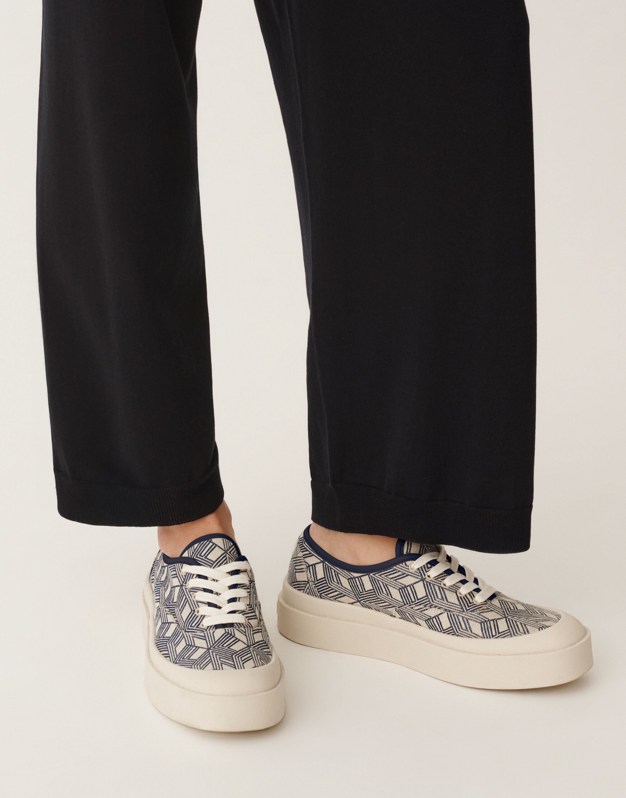 Fabiana Filippi Sneakers with jacquard platform, blue BLUE ASD275A961L4070000