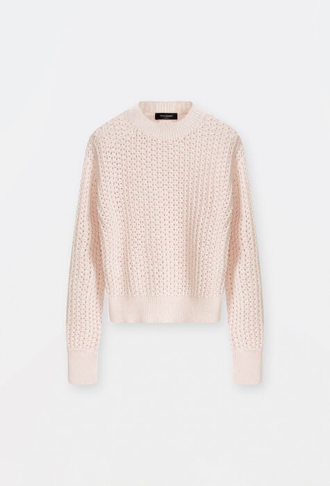 Fabiana Filippi Open-knit cotton sweater, peony MAD274F524D6640000
