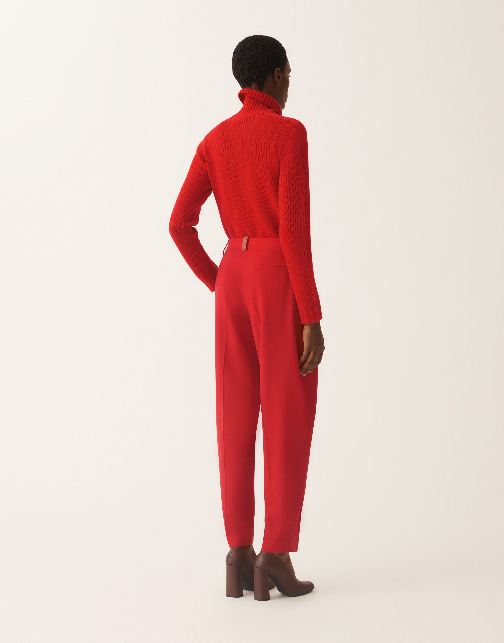 Fabiana Filippi Bi-stretch fresco wool trousers, lacquer Red PAD225F793L6710000