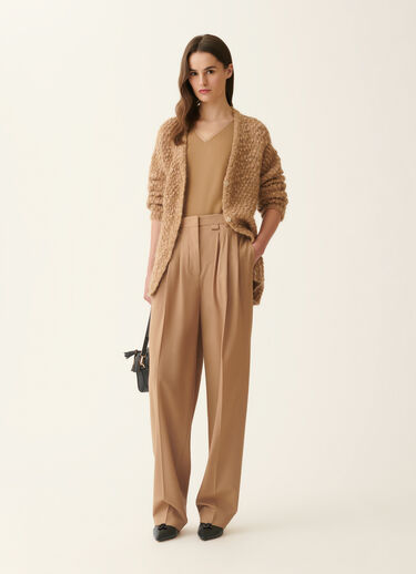 Fabiana Filippi Bouclé and micro-sequin cardigan, rattan Rattan MAD226F481M3690000