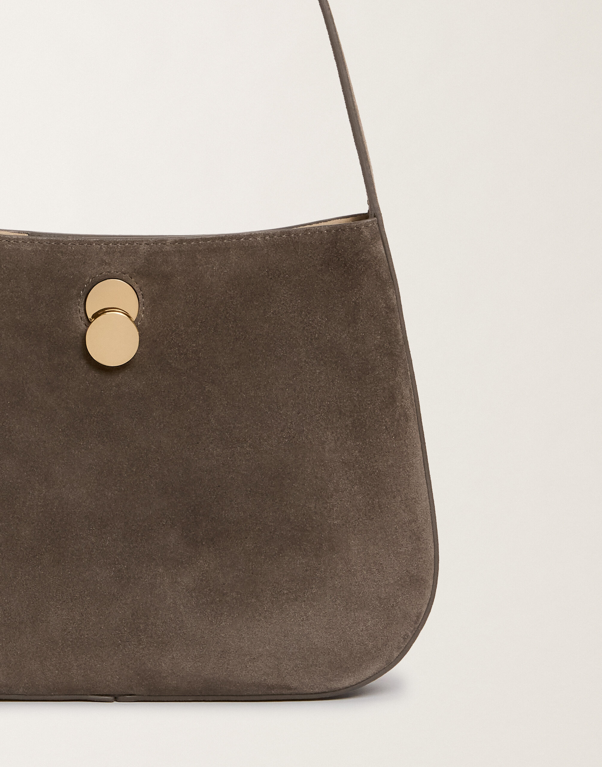 Small Eclissi hobo bag in suede, smoke for Women | Fabiana Filippi®