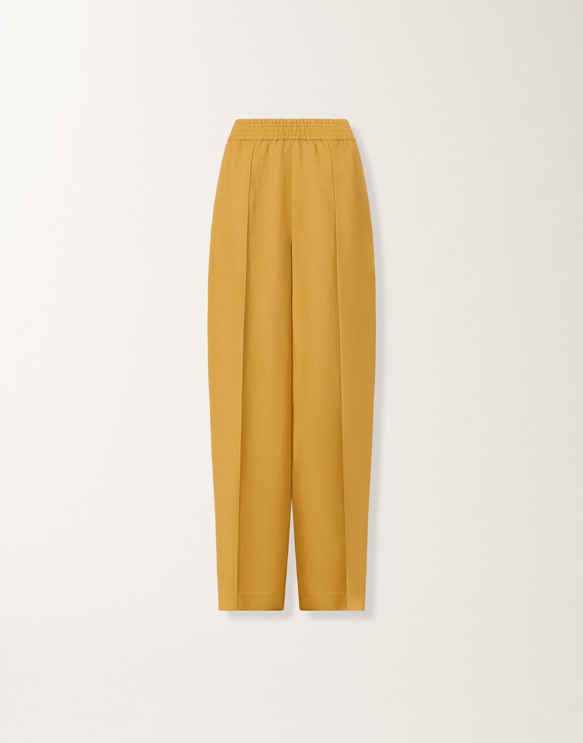 Fabiana Filippi Fluid linen and viscose trousers in mustard MUSTARD PAD276F336M1500000