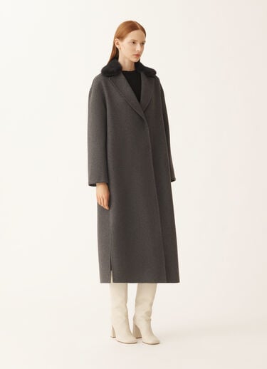 Fabiana Filippi Double-faced cashmere coat, slate Grey CTD225F673L6350000