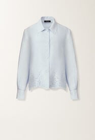 Himmelblaues Leinencanvas-Jackett Fabiana Filippi Himmelblaues Leinencanvas-Jackett HIMMELBLAU GCD276F665M1780000